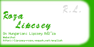 roza lipcsey business card